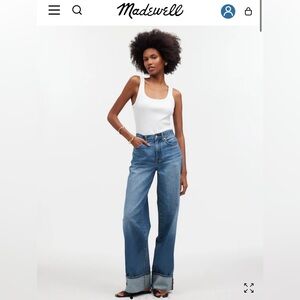 Madewell Superwide-Leg Jeans in Fannin Wash size 29